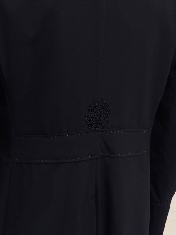 2010s Brunello Cucinelli navy tailored long blazer coat