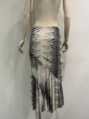 1999 Roberto Cavalli zebra print skirt