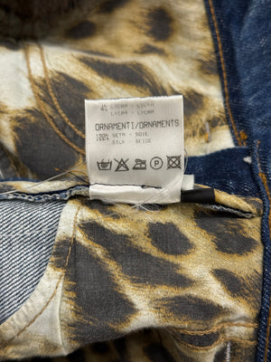 2004 Roberto Cavalli flared denim jeans with ornate side detailing