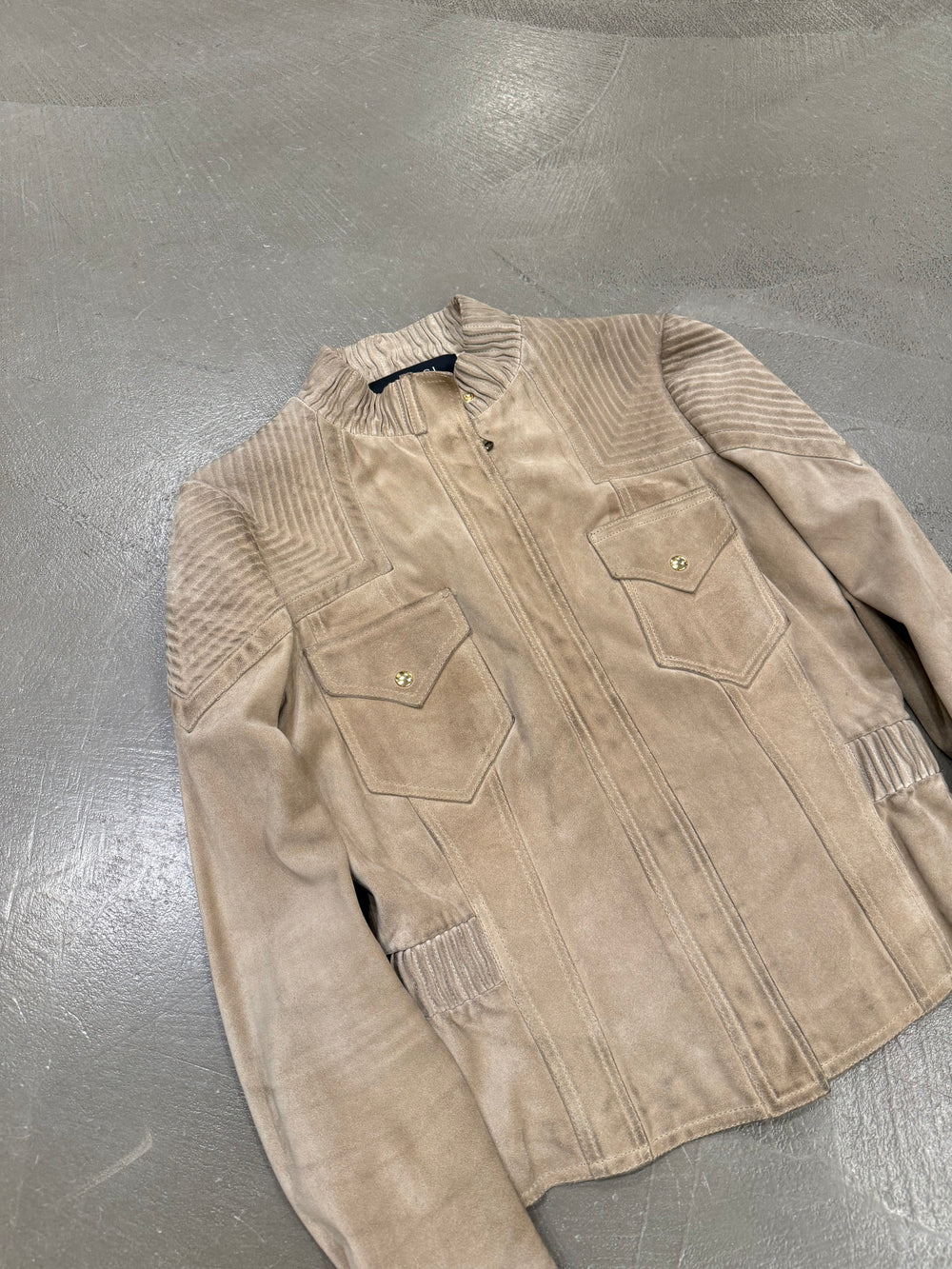 A/W2004 Gucci by Tom Ford western paneled suede leather jacket