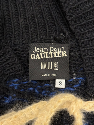 A/W2007 Jean Paul Gaultier graphic patch cardigan