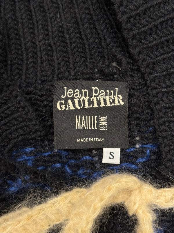 A/W2007 Jean Paul Gaultier graphic patch cardigan