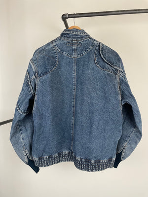 1986 Katharine Hamnett cargo bomber denim jacket
