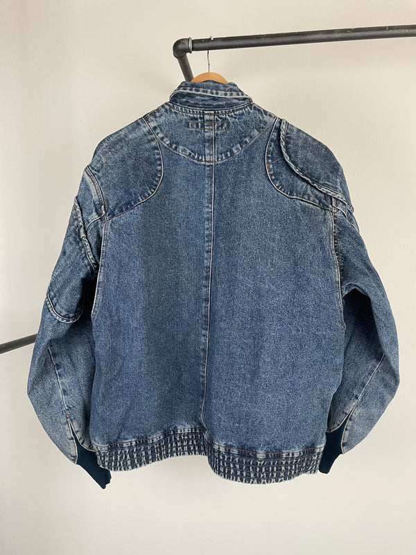 1986 Katharine Hamnett cargo bomber denim jacket