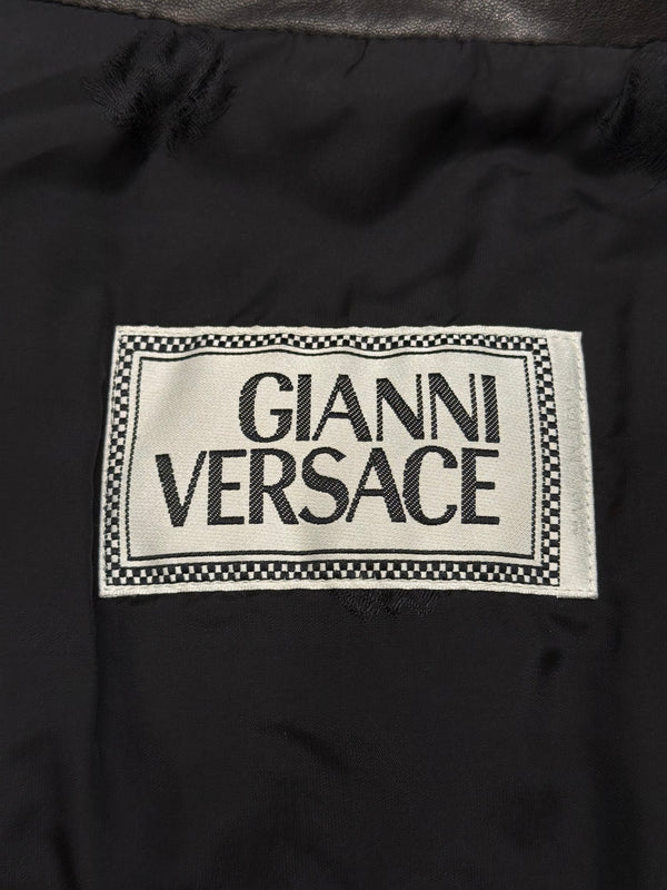 1990s Gianni Versace asymmetric leather biker jacket