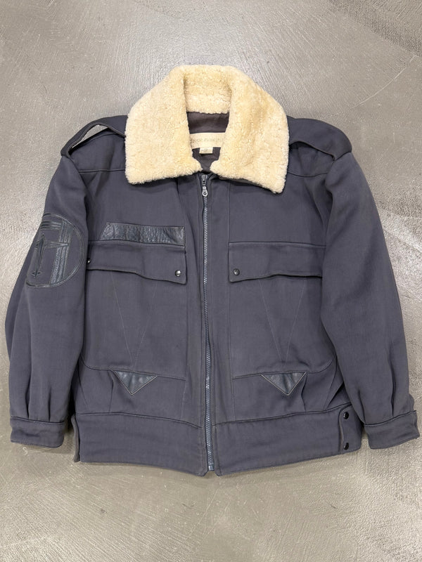 1980s Claude Montana flight avaitor shearling jacket