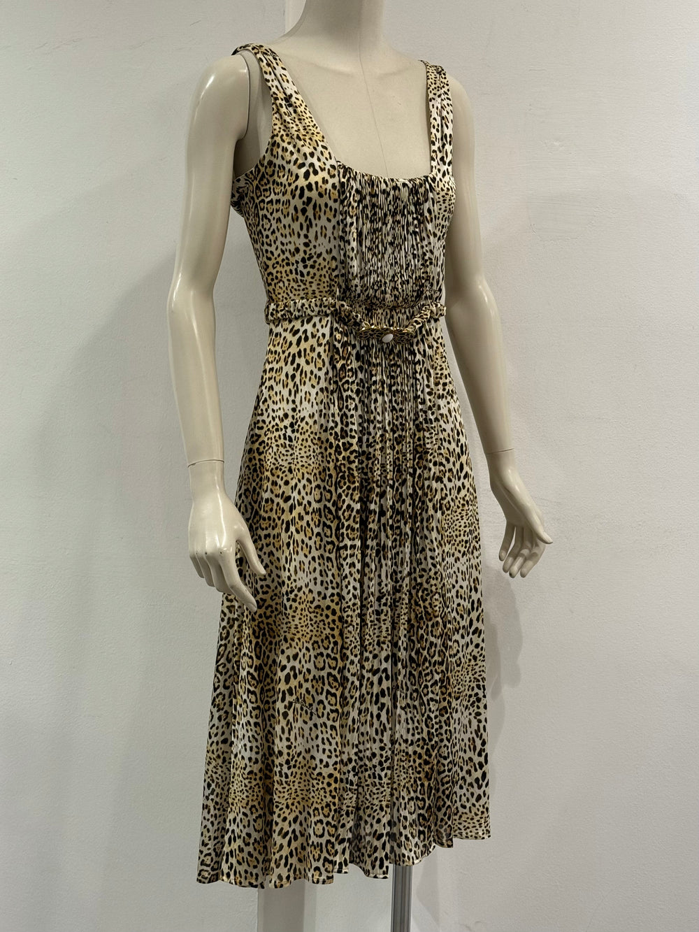 Roberto Cavalli leopard print midi dress