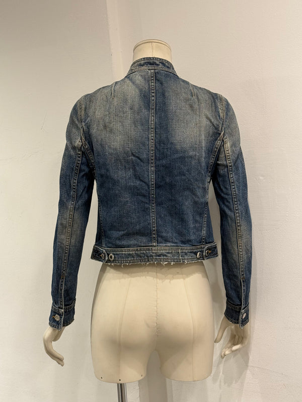 2000s Dolce & Gabbana distressed denim utility jacket