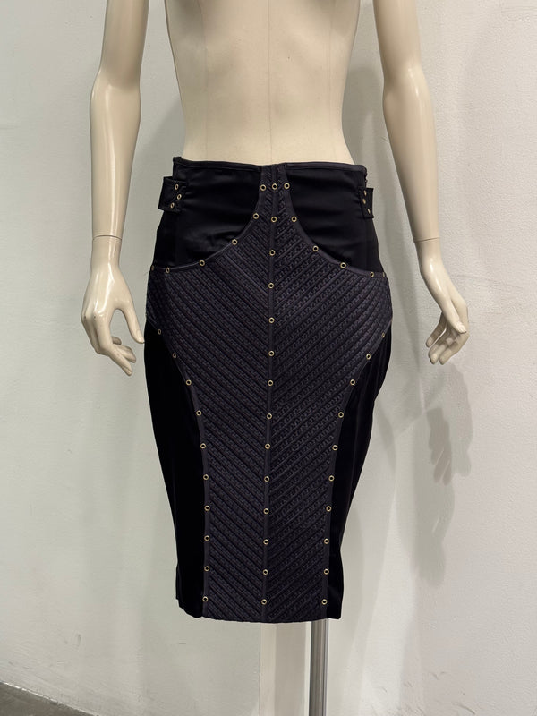 A/W2003 Gucci by Tom Ford runway studded silk skirt