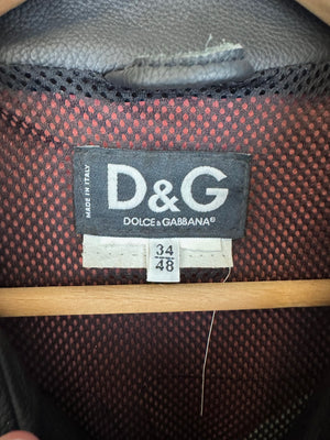 SS2004 Dolce & Gabbana leather biker racing jacket