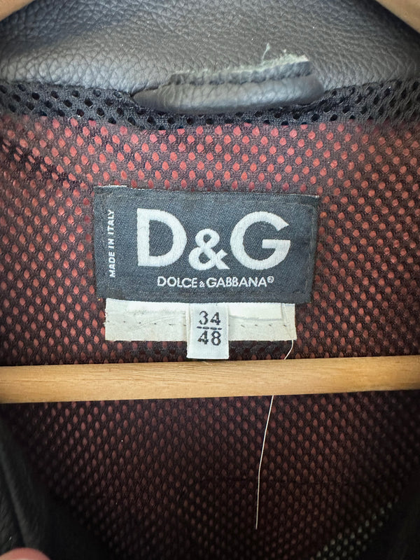 SS2004 Dolce & Gabbana leather biker racing jacket