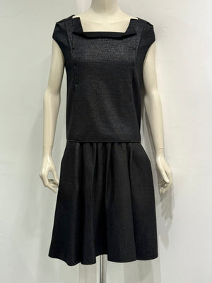 2000s Yves Saint Laurent Rive Gauche square neckline set top & skirt