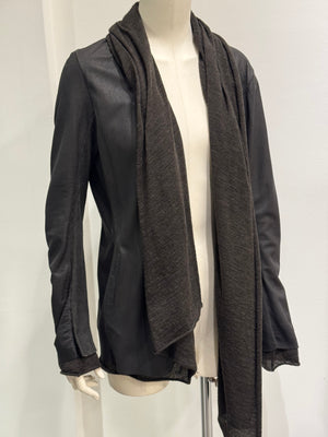 Isaac Sellam asymmetrical hybrid deer leather jacket