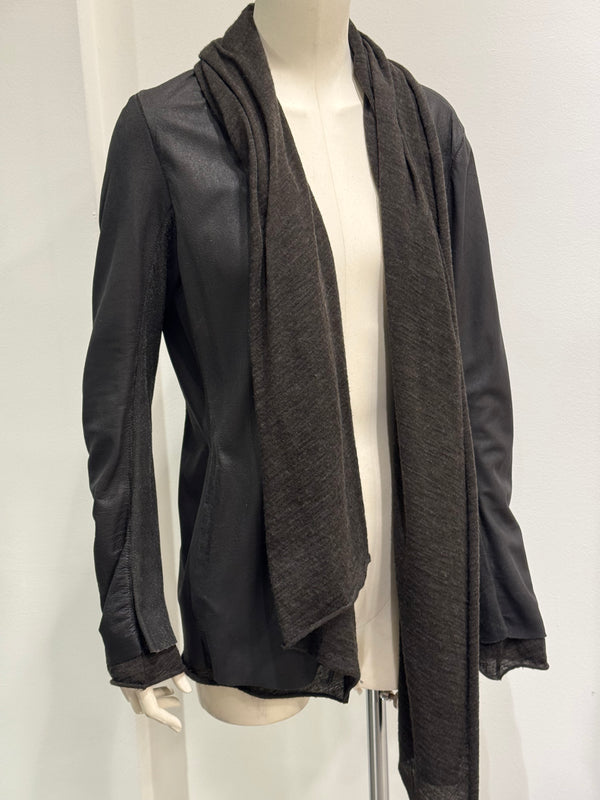 Isaac Sellam asymmetrical hybrid deer leather jacket