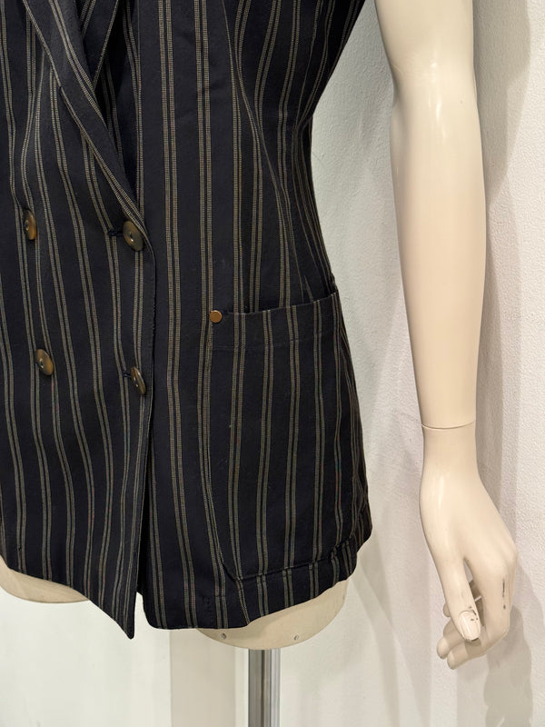 1990s Jean Paul Gaultier pinstripe double-breasted blazer