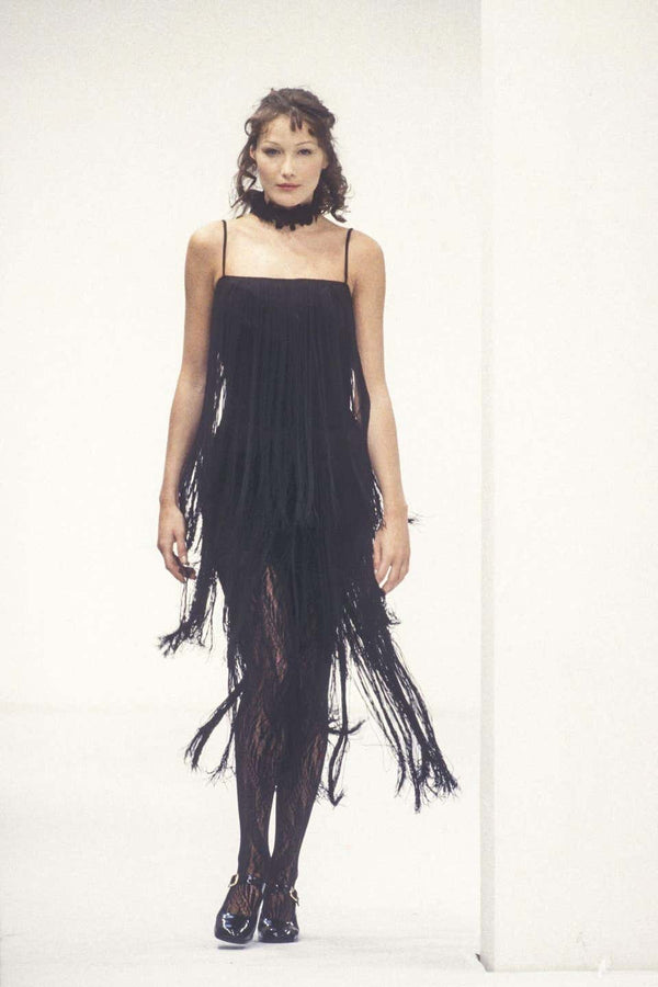 A/W1993 Dolce & Gabbana runway fringe mini dress