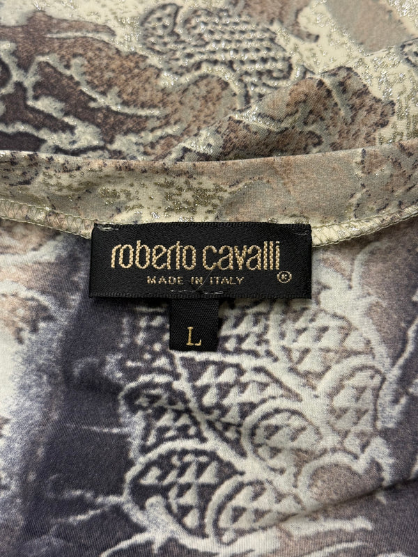 2003 Roberto Cavalli abstract print midi dress