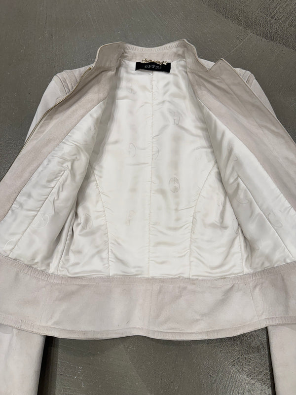 2000s Gucci biker paneled moto leather jacket