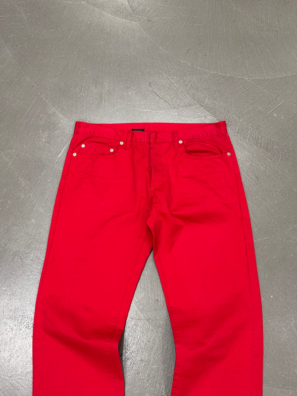 S/S2005 Dior by Hedi Slimane red runway denim