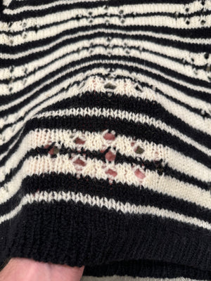 A/W2024 Dries Van Noten distressed stipe knit