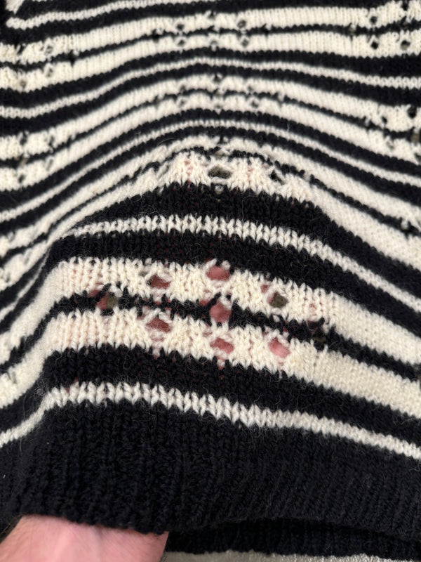 A/W2024 Dries Van Noten distressed stipe knit