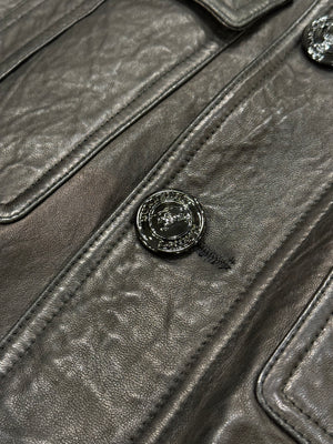 2000s Burberry leather military jacket