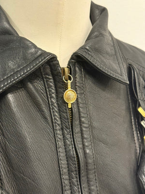 A/W1992 Gianni Versace bondage fringe leather vest