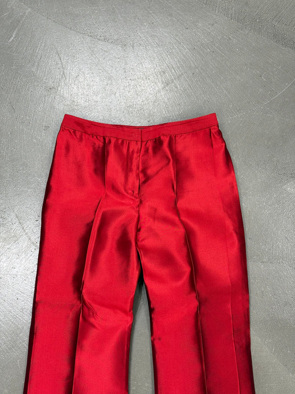 1990s Gianni Versace iridescent flared silk pants