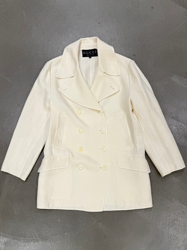 1996 Gucci by Tom Ford caban linen coat