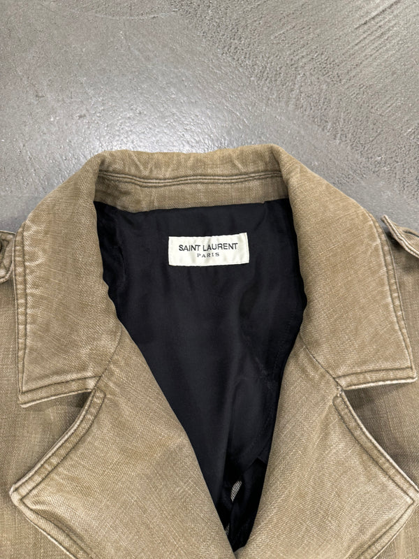 2010s Saint Laurent Paris sample long cotton trench