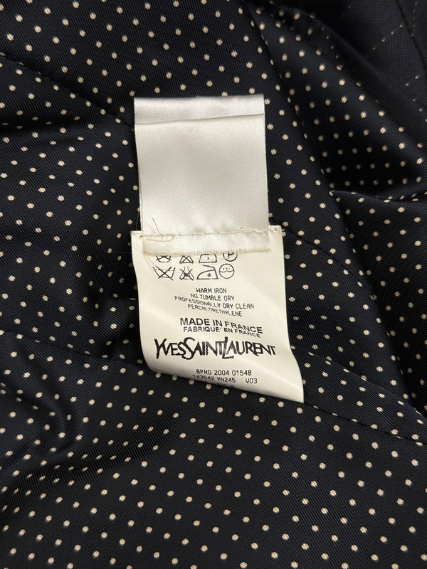 2004 Yves Saint Laurent pinstripe double breasted cropped blazer