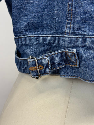 1980s Katharine Hamnett cargo cropped denim jacket