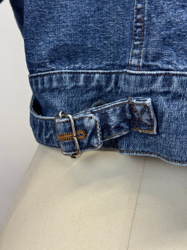 1980s Katharine Hamnett cargo cropped denim jacket