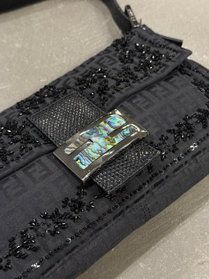 F/W 1999 Fendi Zucchino baguette in lizard and mother-of-pearl bag