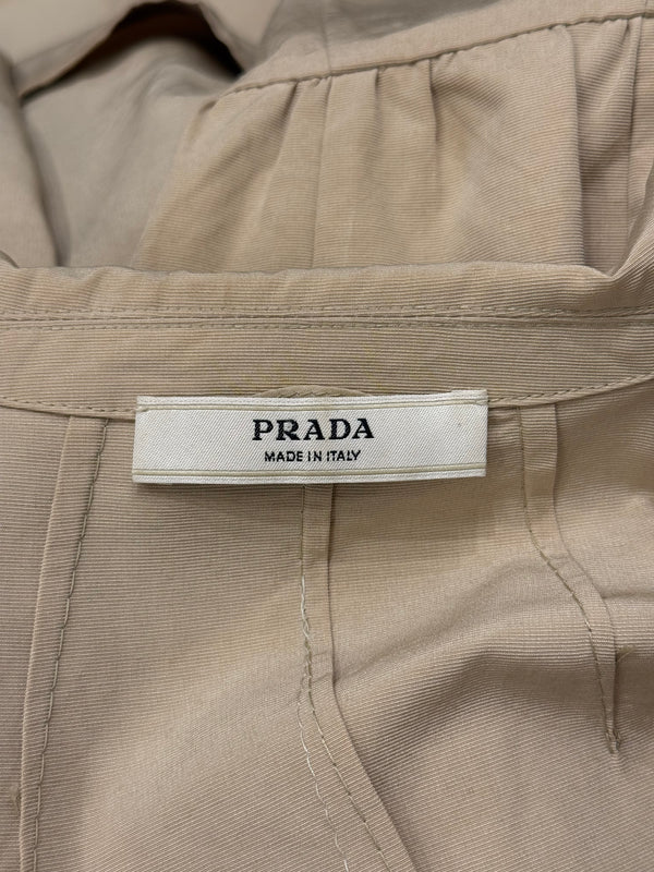 1990s Prada gathered waist trench coat