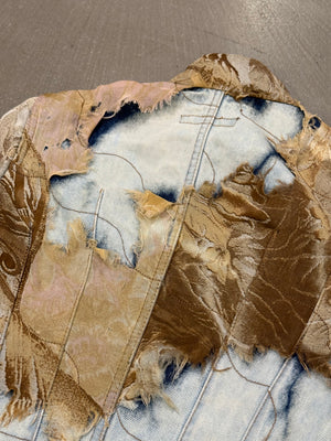 A/W2001 Roberto Cavalli “phoenix” double layer destroyed runway denim jacket