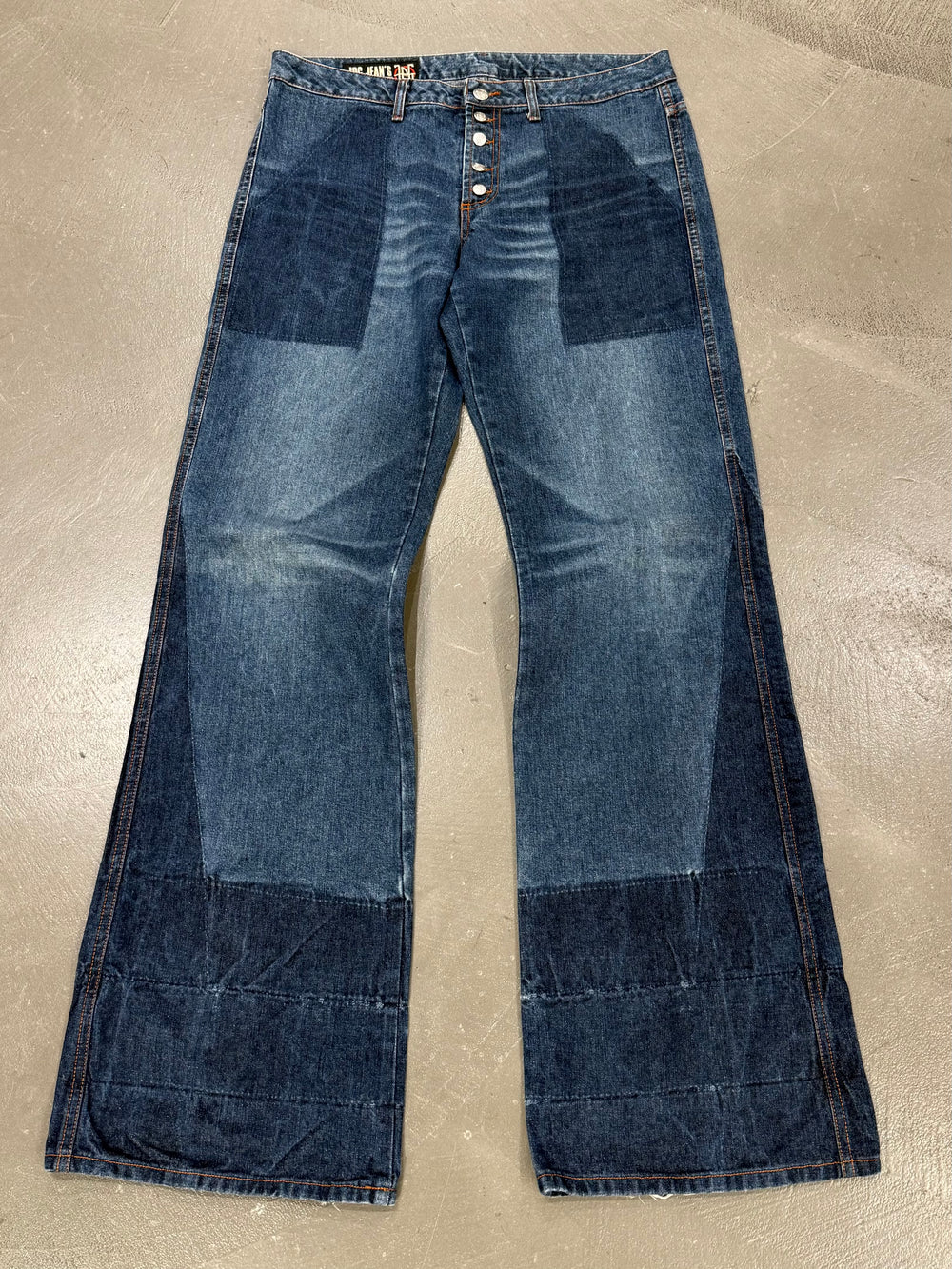 2000s Jean Paul Gaultier flared patchwork jeans