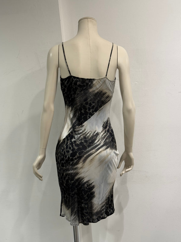 2000s Roberto Cavalli leopard print midi dress