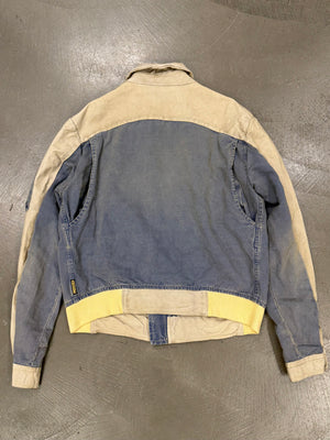 2000s Armani horse leather hybrid bomber jacket