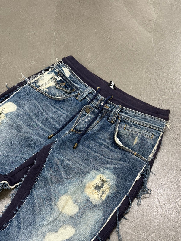 2000s Dolce & Gabbana hybrid denim sweatpants