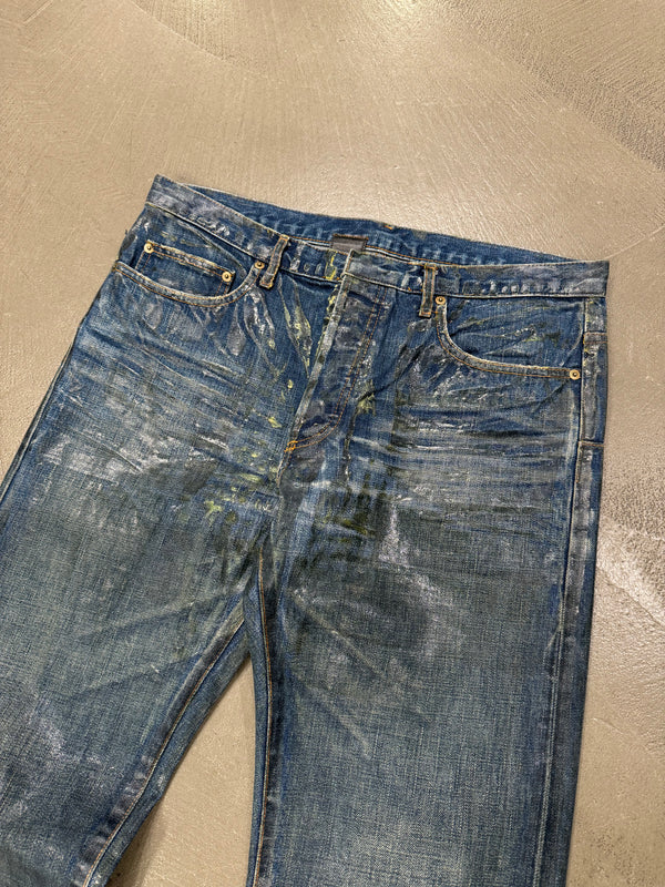 F/W 2003 Dior by Hedi Slimane green waxed denim