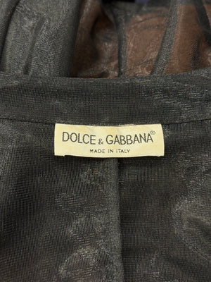 1990s Dolce & Gabbana sheer feather cuff jacket