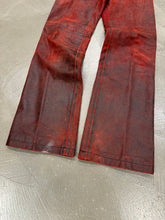 Load image into Gallery viewer, A/W2001 Ann Demeulemeester distressed painted red leather pants
