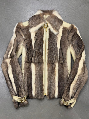 A/W2001 Dolce & Gabbana fur & leather biker jacket