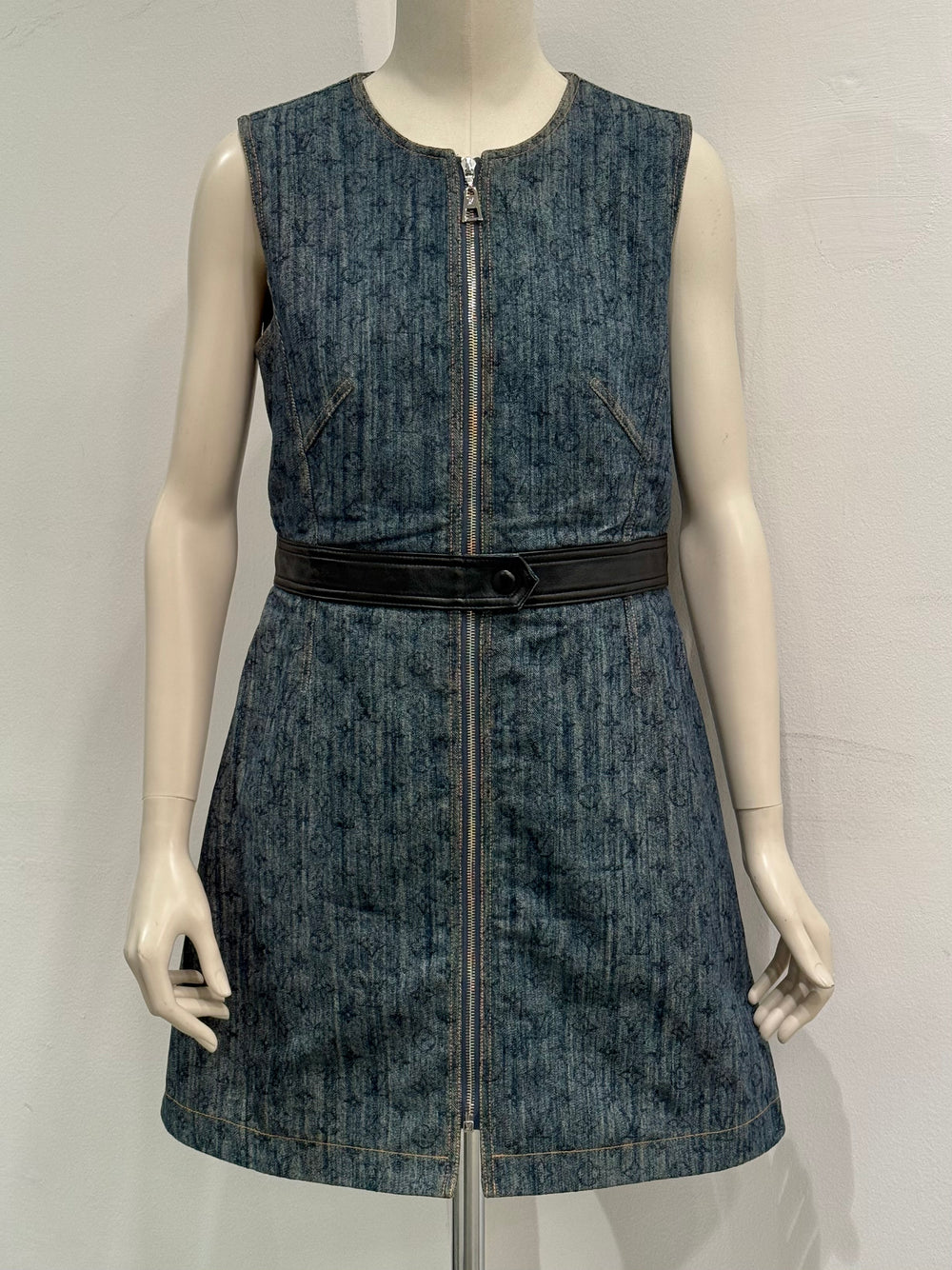 2010s Louis Vuitton monogram midi denim dress