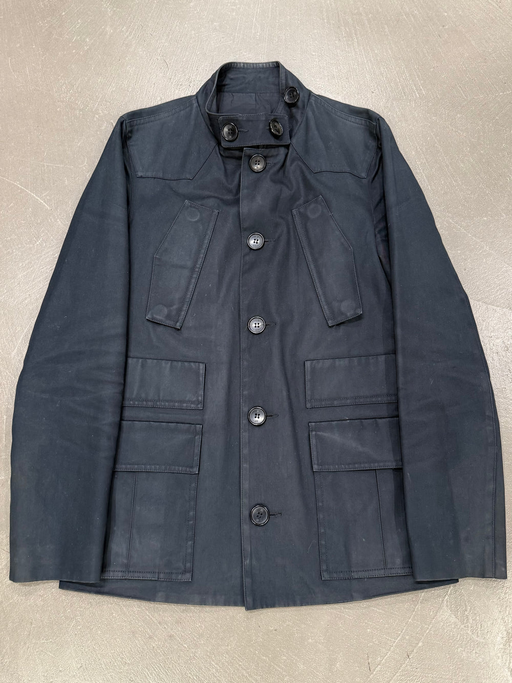 2013 Balenciaga by Ghesqiere paneled military jacket
