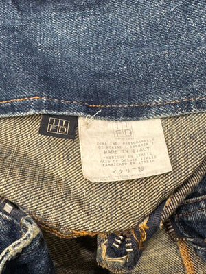 2000s Roberto Cavalli washed faded denim jacket
