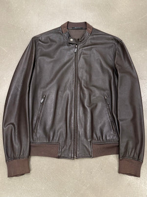2000s Gucci by Tom Ford leather bomber jacket