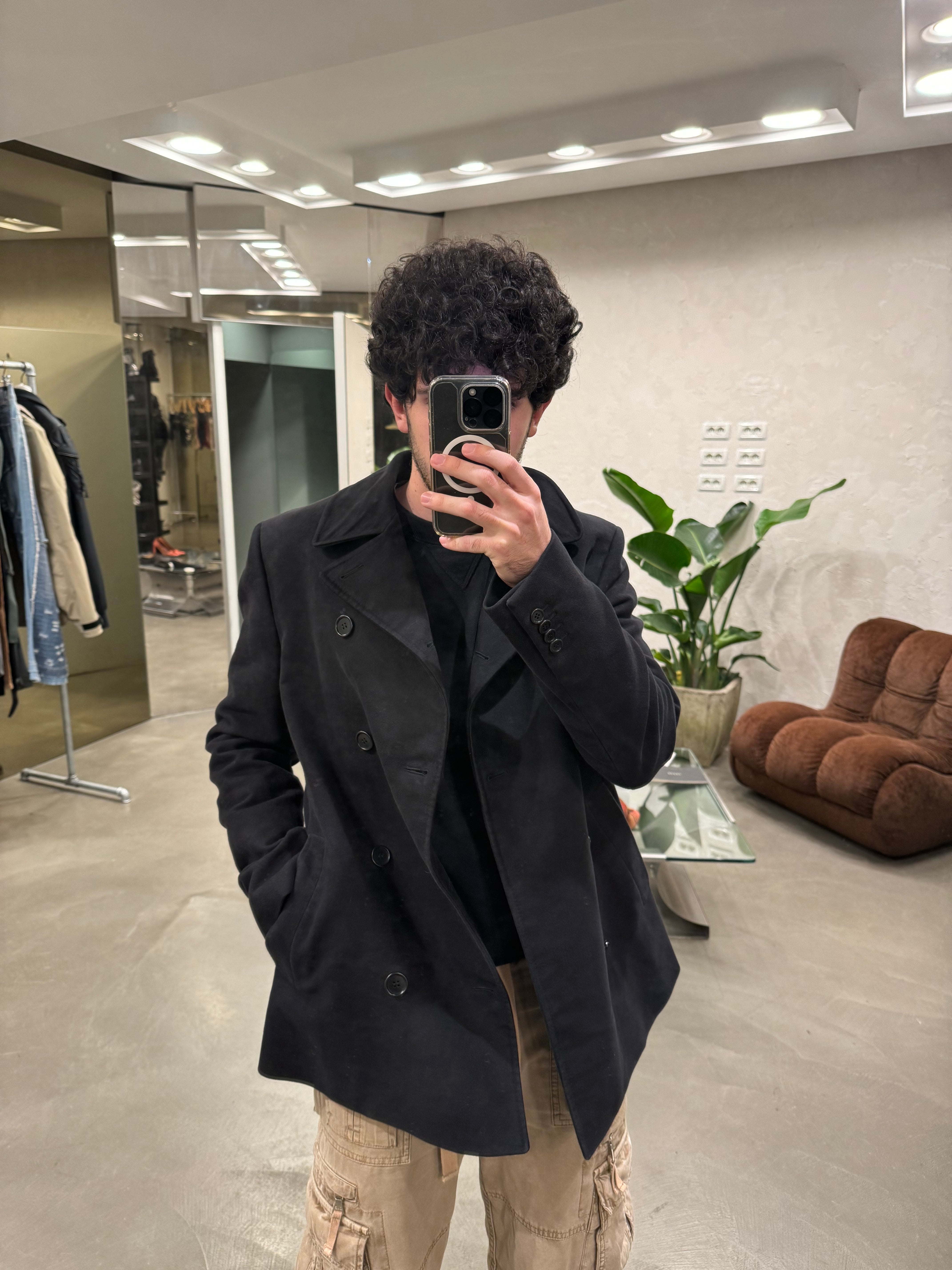 semoh セモー　Moleskin Double Breasted Coat 1990s Helmut Lang moleskin double breasted coat