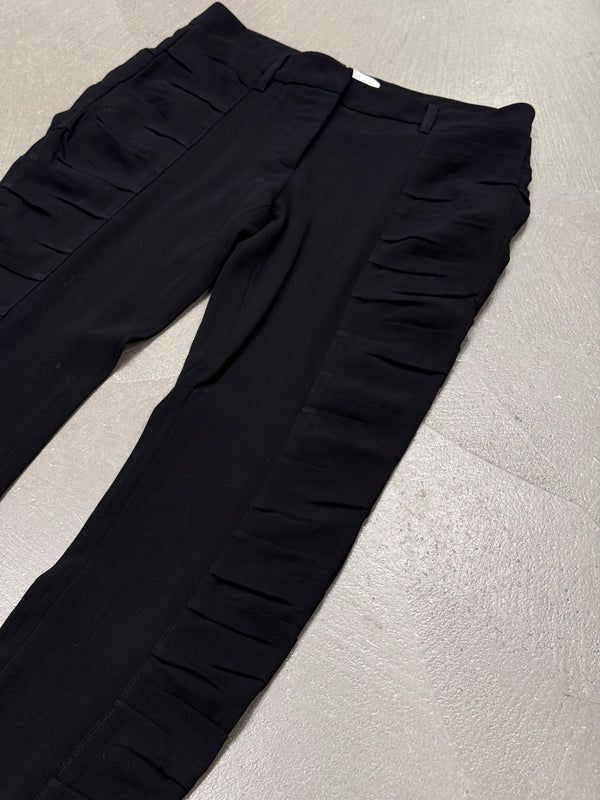 2000s Prada side-ruffle slim fit pants